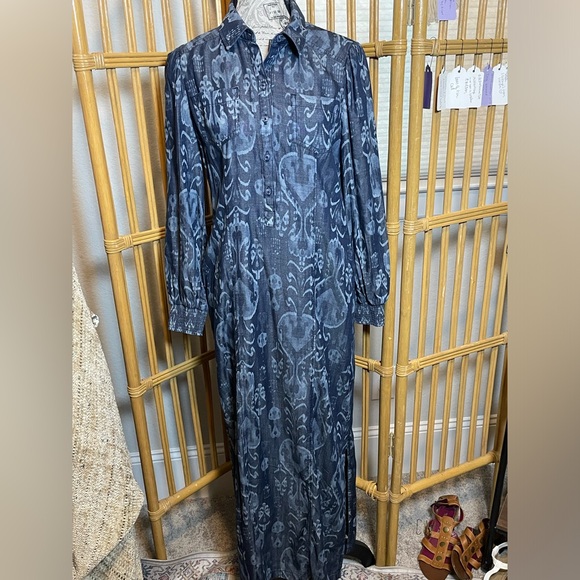 Chico's Dresses & Skirts - Chico's denim Patterned Long Sleeve Dress